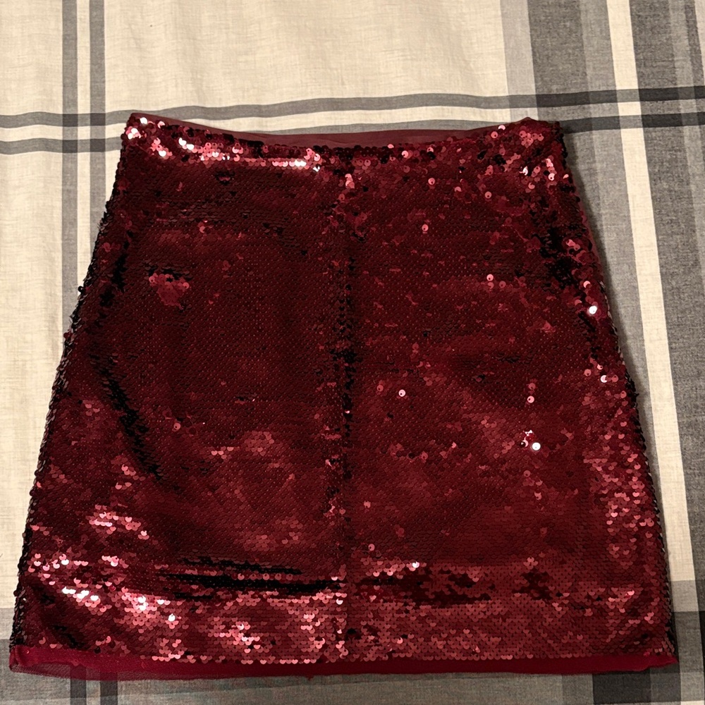 H&M Sparkling Red Sequin Mini Skirt